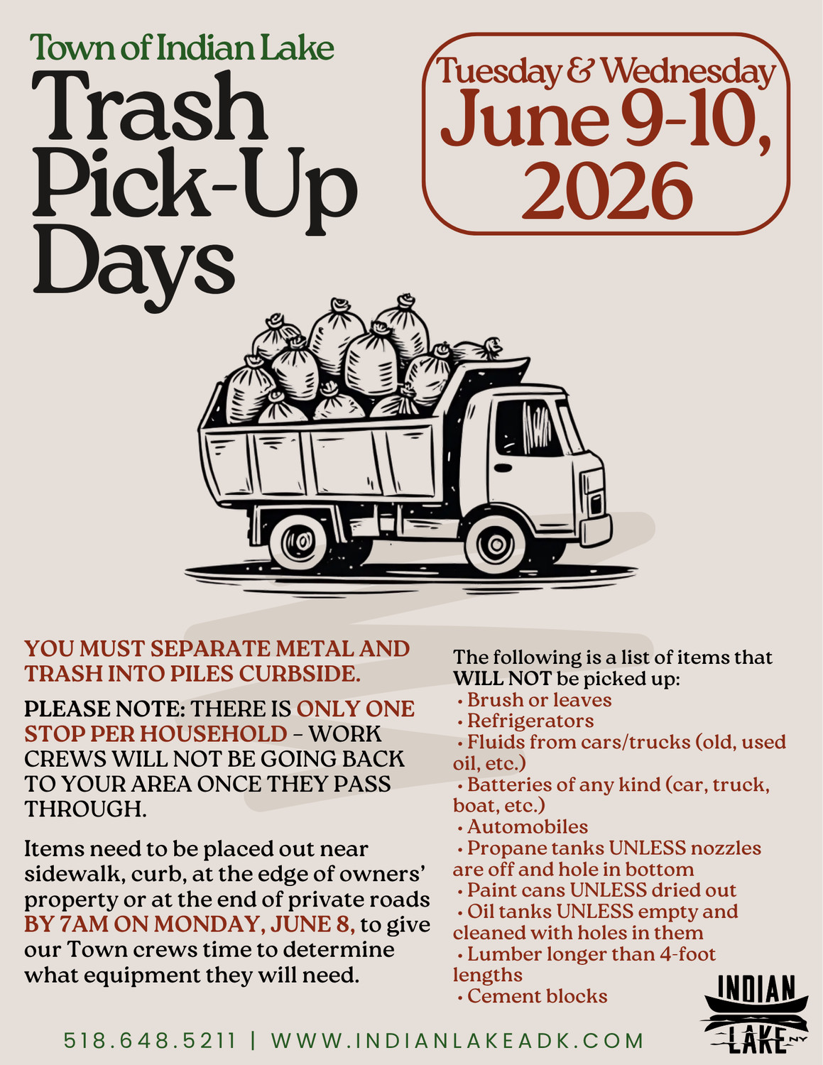 Trash Pick-Up Days Flyer 2026