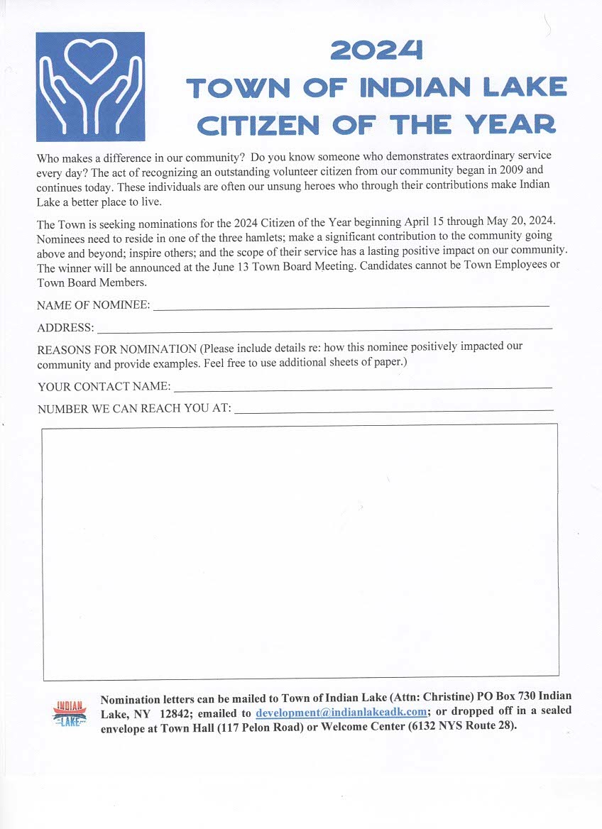 Citizen of the Year Form